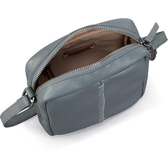 The Sak Maisie Square Leather Crossbody Bag, Adjustable Strap, Dusty Blue, NEW - Picture 4 of 6